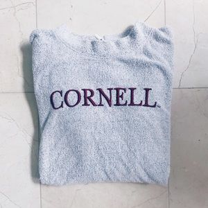 White Fuzzy Cornell Sweatshirt